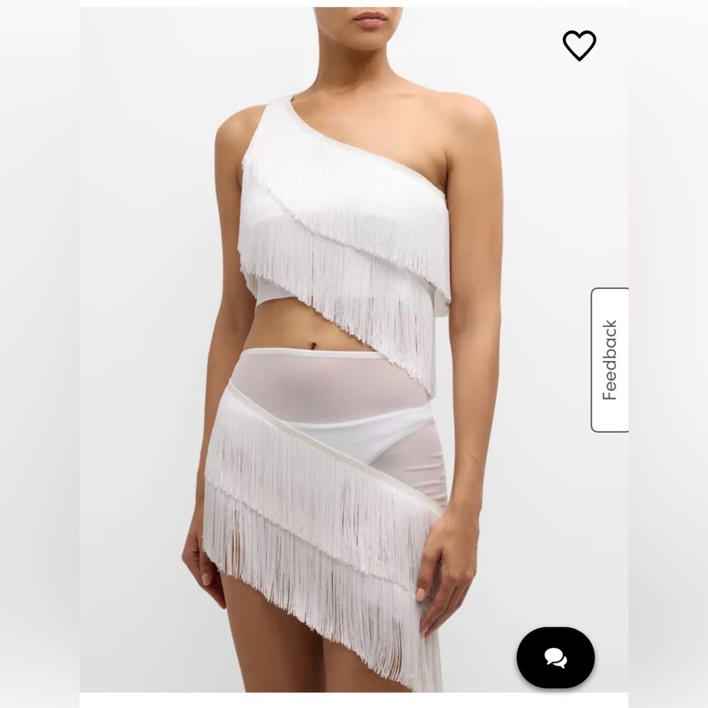 Fringe One-Shoulder Crop Top